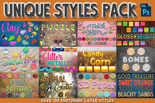 Unique Photoshop Styles Pack Unique Photoshop Add Ons Creative Market