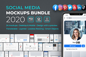 Download LinkedIn Social Media Mockups Pack | Creative Photoshop Templates ~ Creative Market