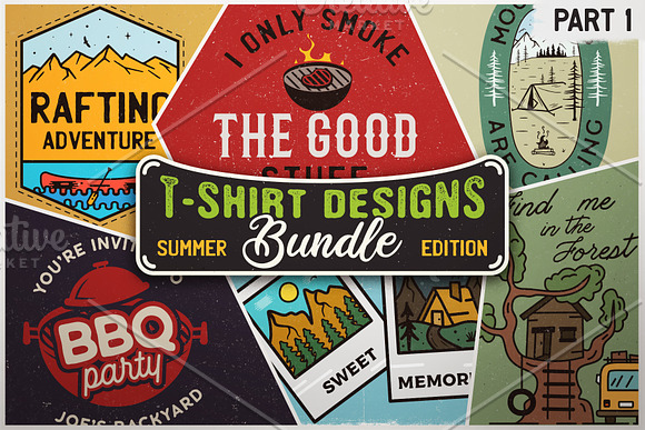 Download Tshirt Designs Bundle Summer Edition Pre Designed Photoshop Graphics Creative Market