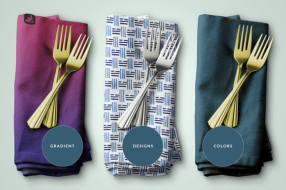 Download Dinner Napkin With Cutlery Mockup Creative Photoshop Templates Creative Market