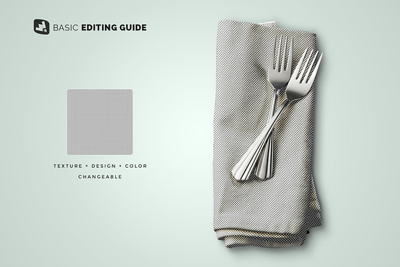 Download Dinner Napkin With Cutlery Mockup Creative Photoshop Templates Creative Market