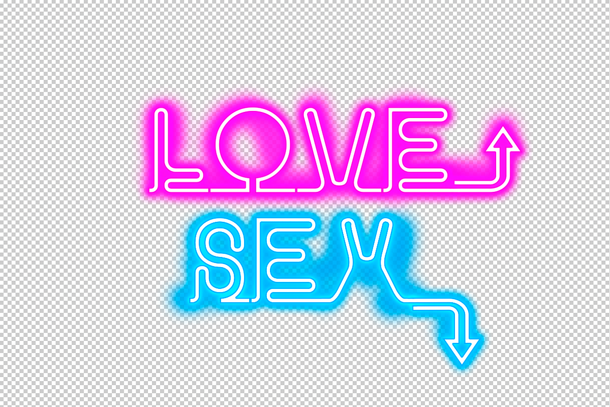 Love Or Sex Light Neon Pre Designed Photoshop Graphics ~ Creative Market 2030