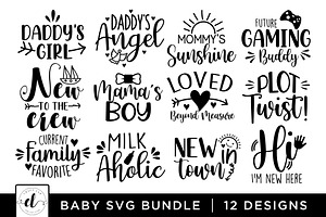 Download Baby Girl Svg Bundle Newborn Vector Pre Designed Photoshop Graphics Creative Market Yellowimages Mockups