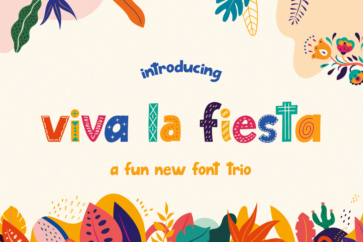 Viva La Fiesta Font Trio Stunning Display Fonts Creative Market