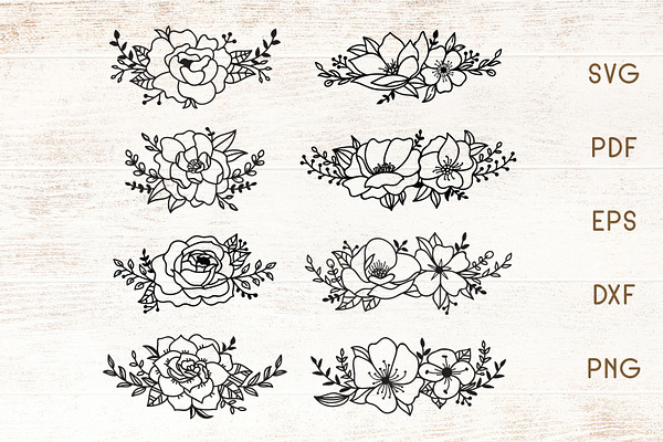 Download Flowers Svg Set Of 8 Floral Svg Pre Designed Photoshop Graphics Creative Market 3D SVG Files Ideas | SVG, Paper Crafts, SVG File