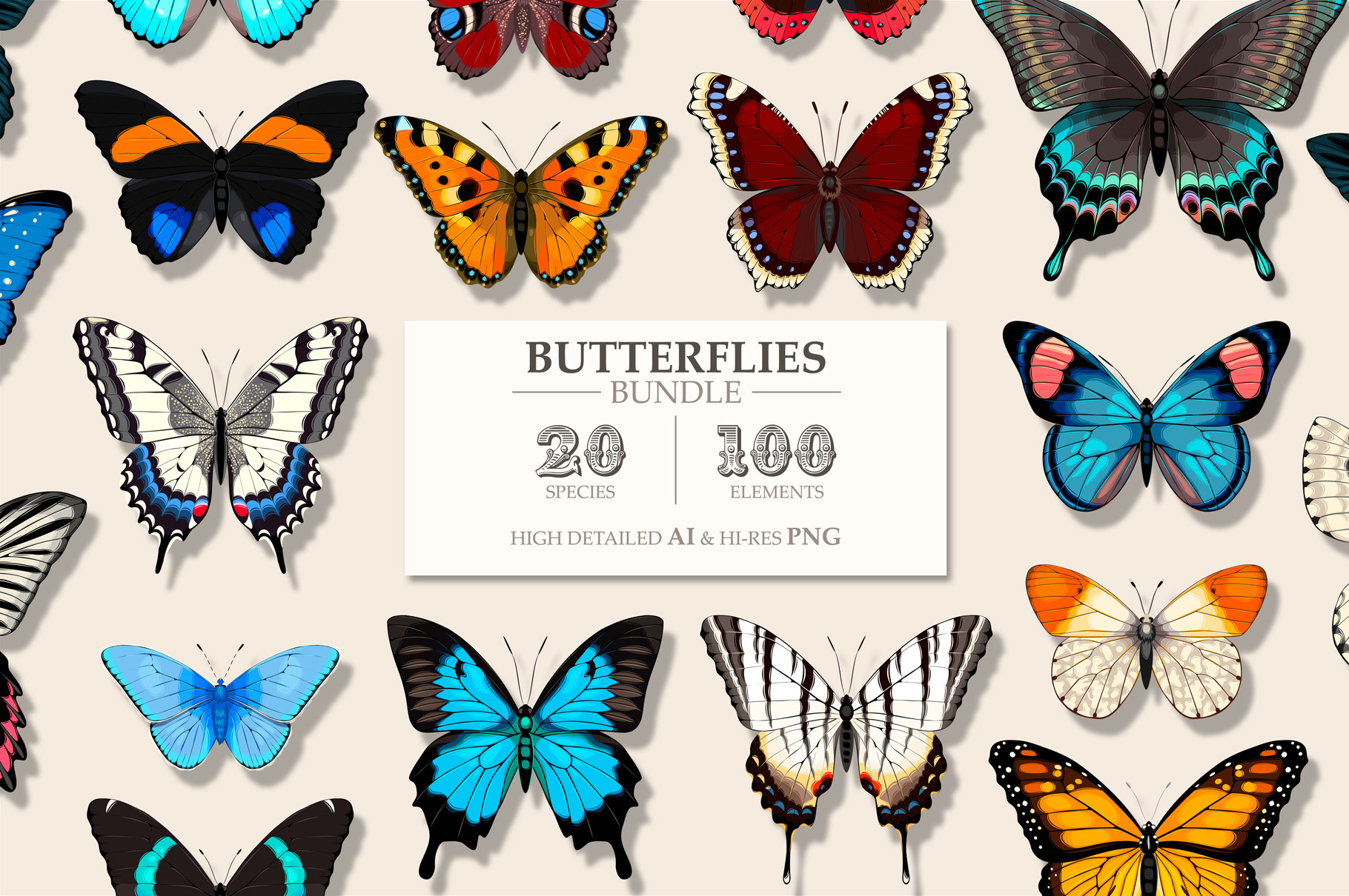 Download Butterflies Bundle Pre Designed Photoshop Graphics Creative Market