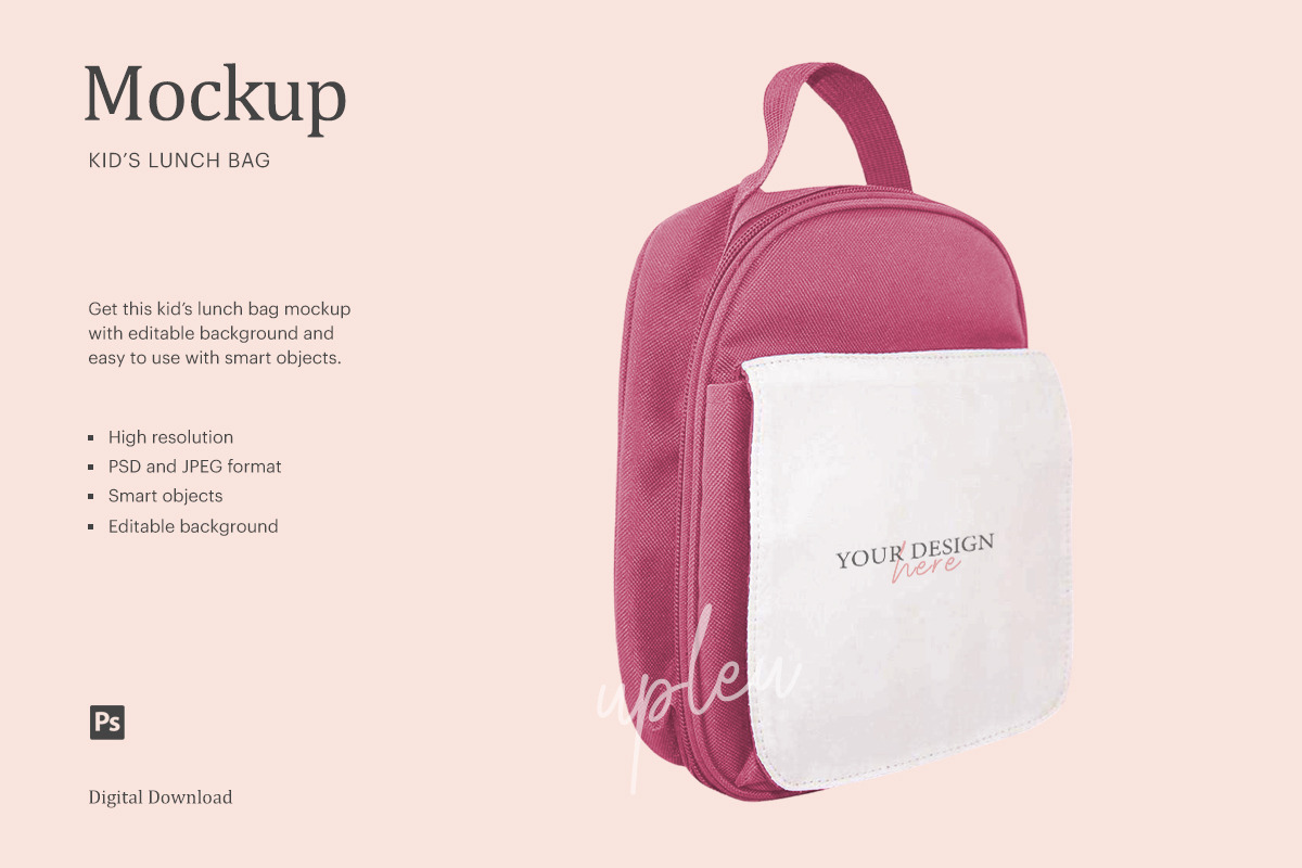 Download Kid S Lunch Bag Mockup Creative Photoshop Templates Creative Market