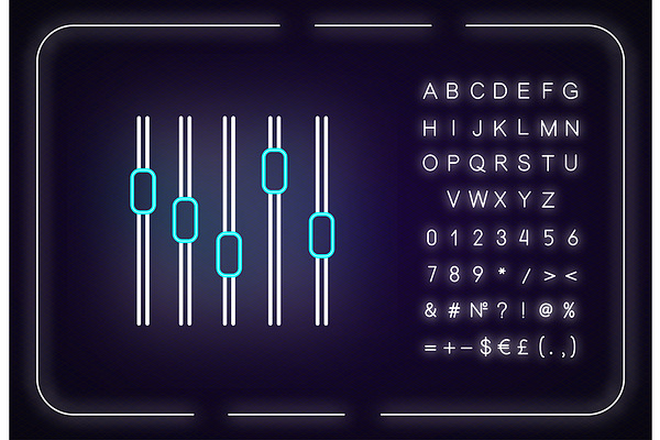 Music Equalizer Neon Light Icon Pre Designed Photoshop Graphics Creative Market