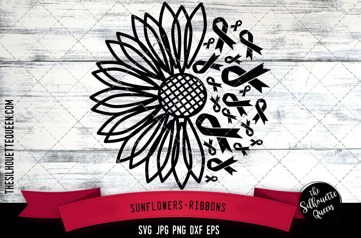 Download Sunflower Ribbons Silhouette Vector Pre Designed Illustrator Graphics Creative Market