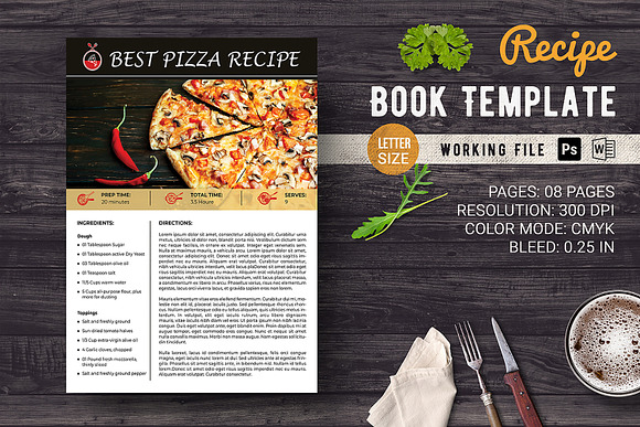 Recipe Book Template Creative Photoshop Templates Creative Market