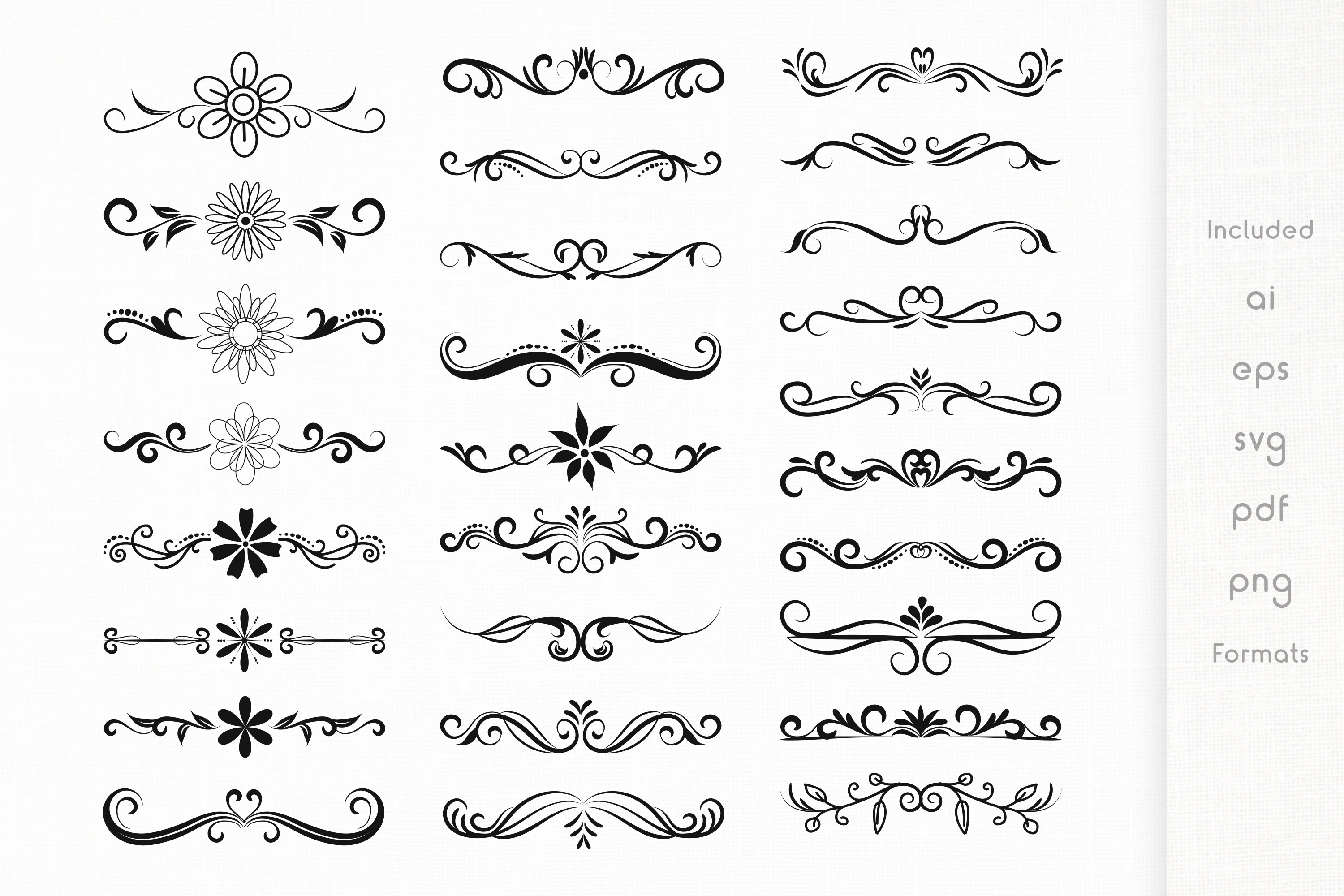 Download Floral Dividers Vector Pack Pre Designed Photoshop Graphics Creative Market