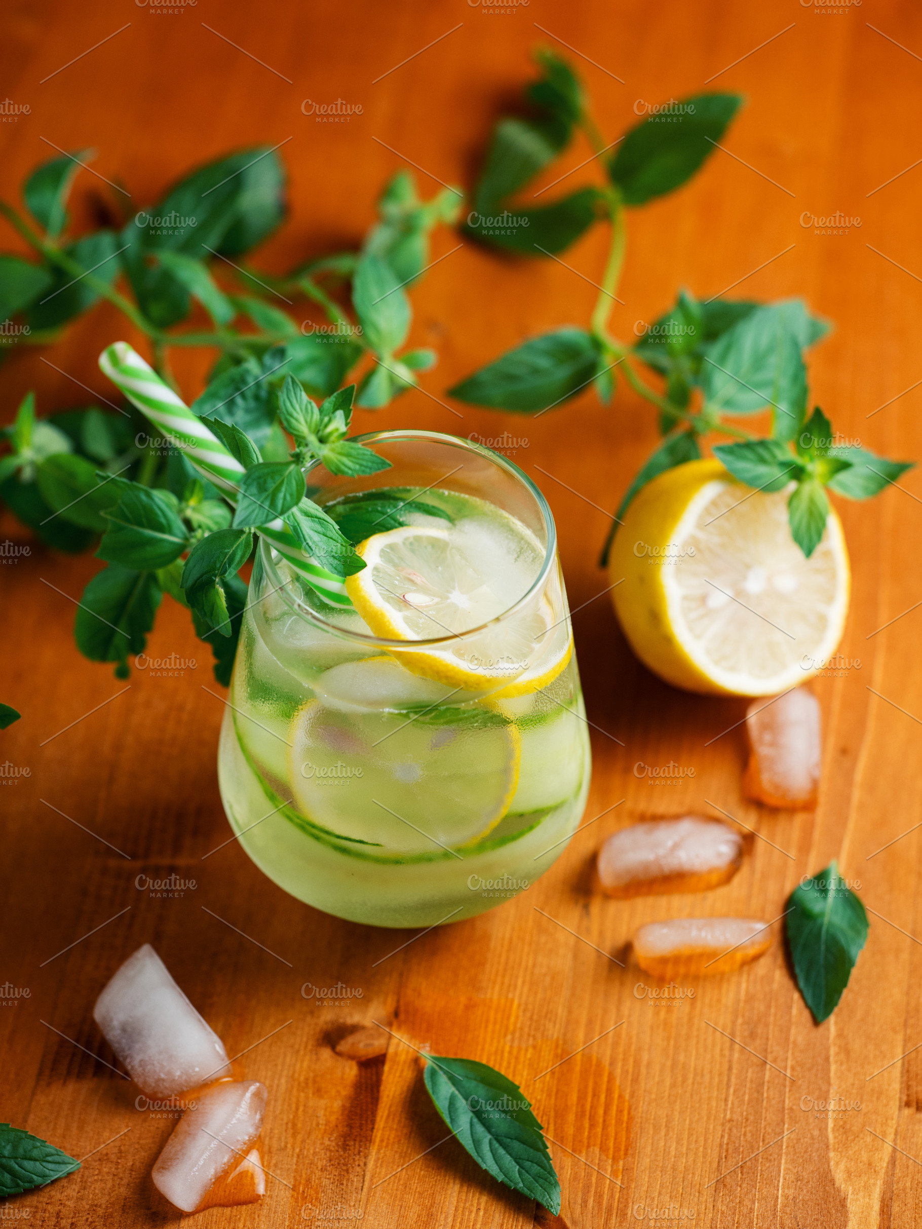 Refreshing Summer Detox Lemonade Wit High Quality Food Images Creative Market