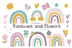 Download Pastel Rainbow Clipart Vector Pre Designed Illustrator Graphics Creative Market