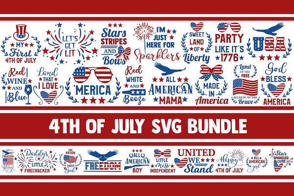 4th Of July Svg Bundle Fourth Png Pre Designed Photoshop Graphics Creative Market