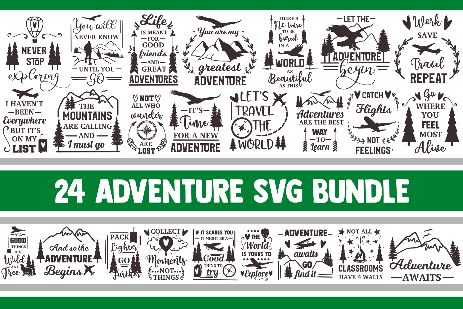 Adventure Svg Bundle Camping Vector Pre Designed Photoshop Graphics Creative Market