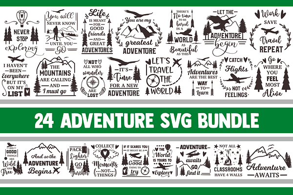 Camping Svg Bundle Adventure Quotes Pre Designed Photoshop Graphics Creative Market