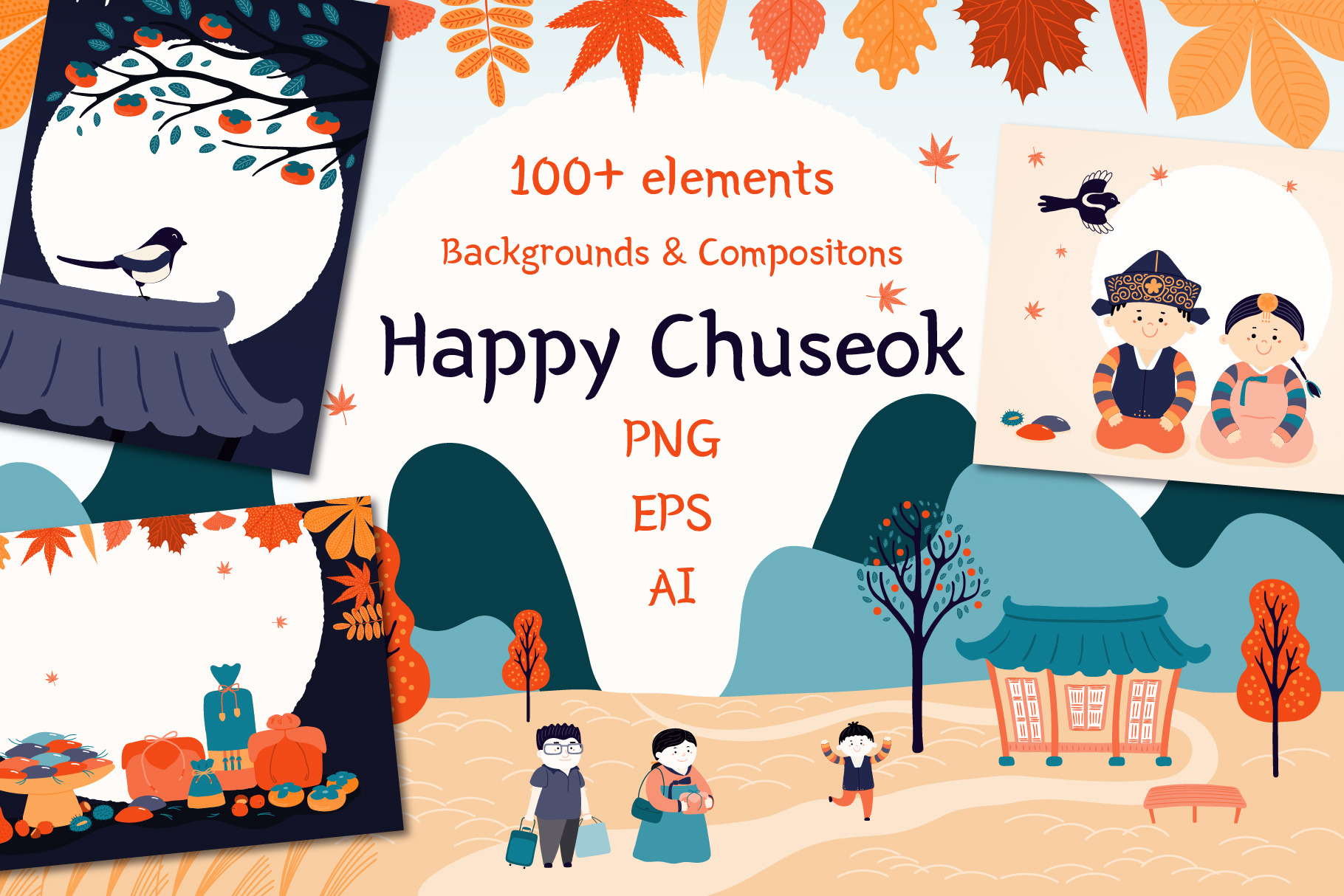 chuseok clipart people