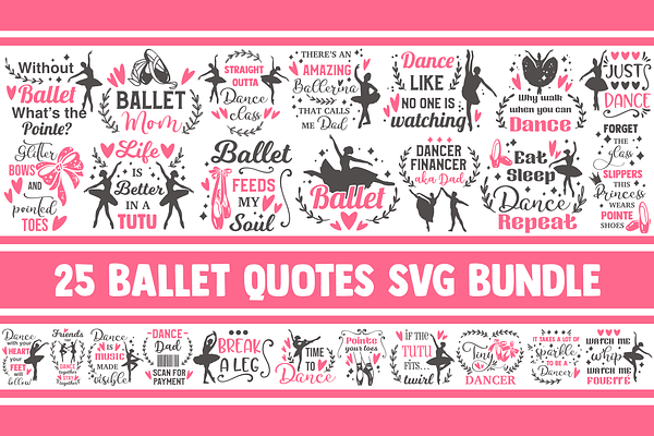 Ballet Svg Bundle Ballerina Vector Pre Designed Photoshop Graphics Creative Market