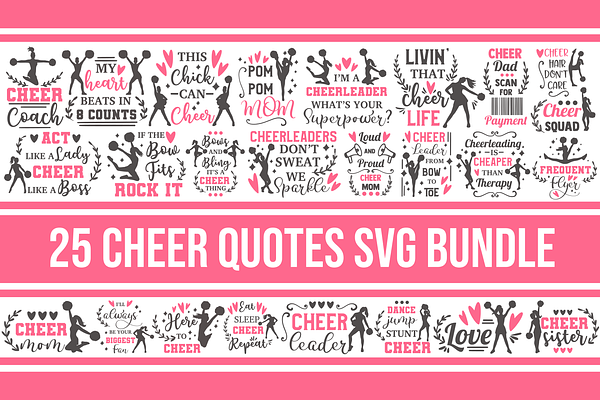 Cheer Svg Bundle Cheerleader Vector Pre Designed Photoshop Graphics Creative Market