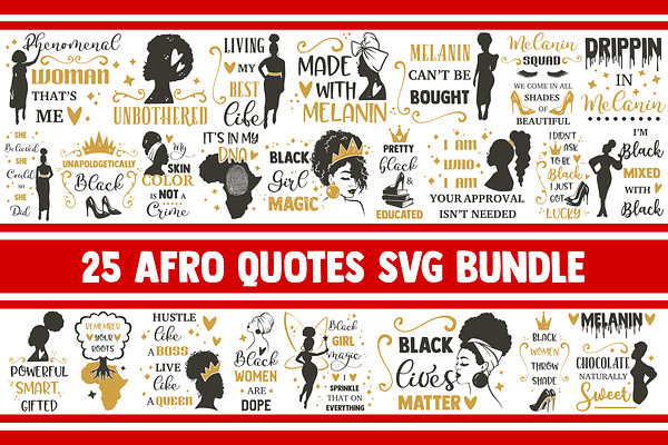 Download Afro Woman Svg Bundle Black Girl Png Pre Designed Photoshop Graphics Creative Market PSD Mockup Templates