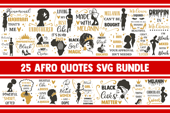 Download Afro Woman Svg Bundle Black Girl Png Pre Designed Photoshop Graphics Creative Market