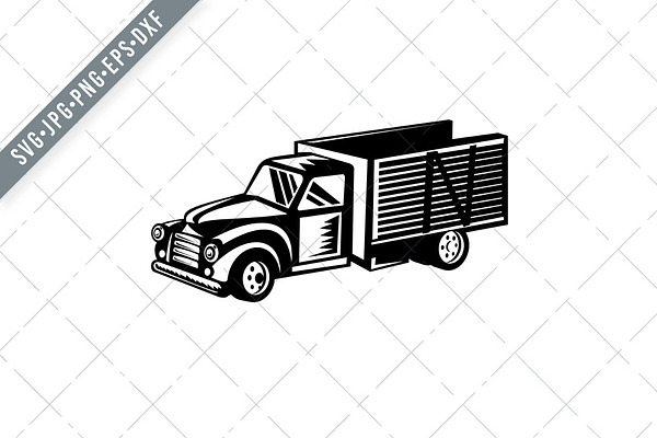 Download Vintage American Pickup Truck Svg Pre Designed Illustrator Graphics Creative Market 3D SVG Files Ideas | SVG, Paper Crafts, SVG File