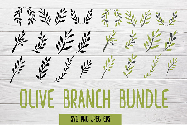 Olive Branches Bundle Pre Designed Photoshop Graphics Creative Market