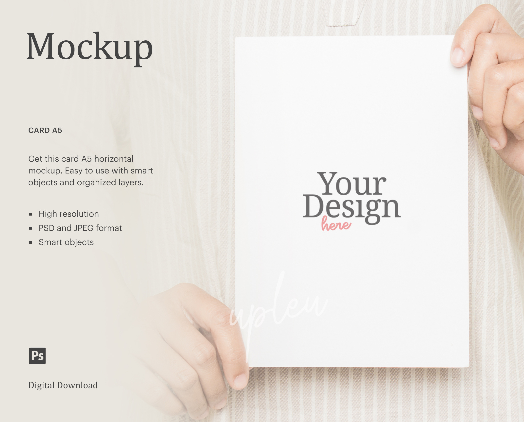 Download A5 Greeting Card Mockup Creative Photoshop Templates Creative Market