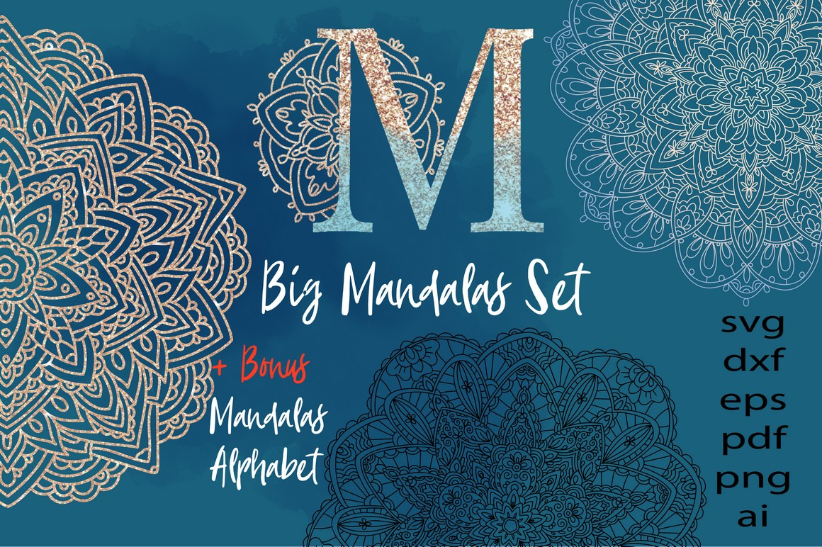 Download Mandalas Big Set Svg Pre Designed Photoshop Graphics Creative Market