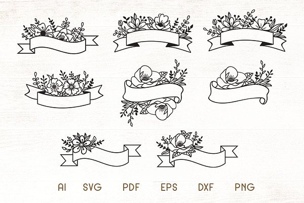 Download Flowers Svg Set Of 8 Floral Svg Pre Designed Photoshop Graphics Creative Market