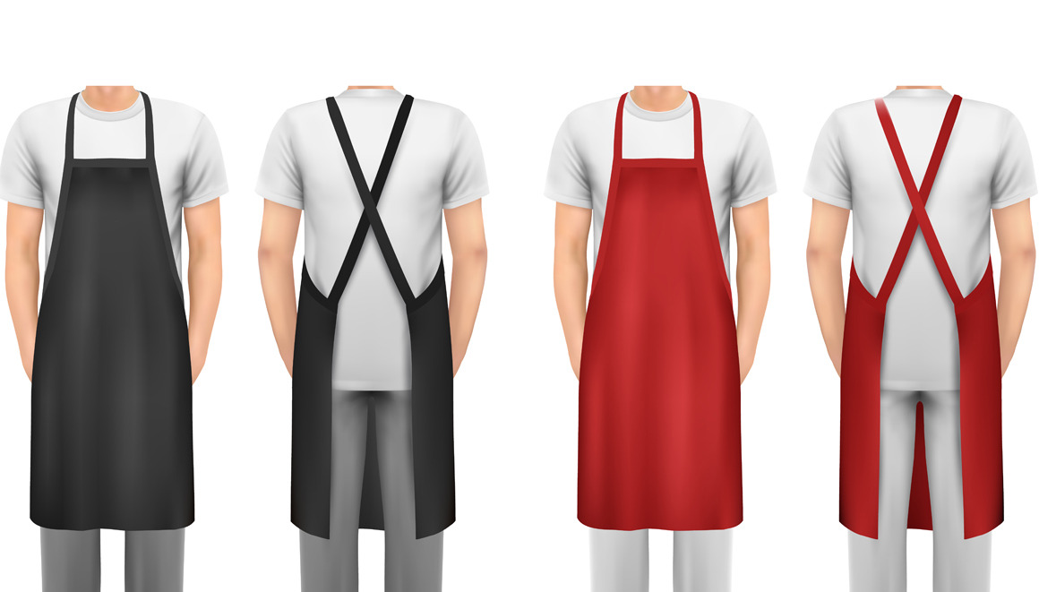 Download Black And Red Cotton Kitchen Aprons Pre Designed Illustrator Graphics Creative Market