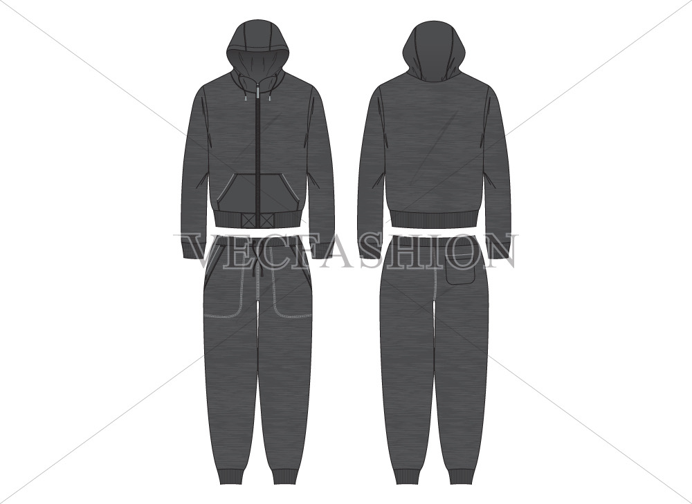 Charcoal Gray Running Tracksuit Set Illustrations Creative Market