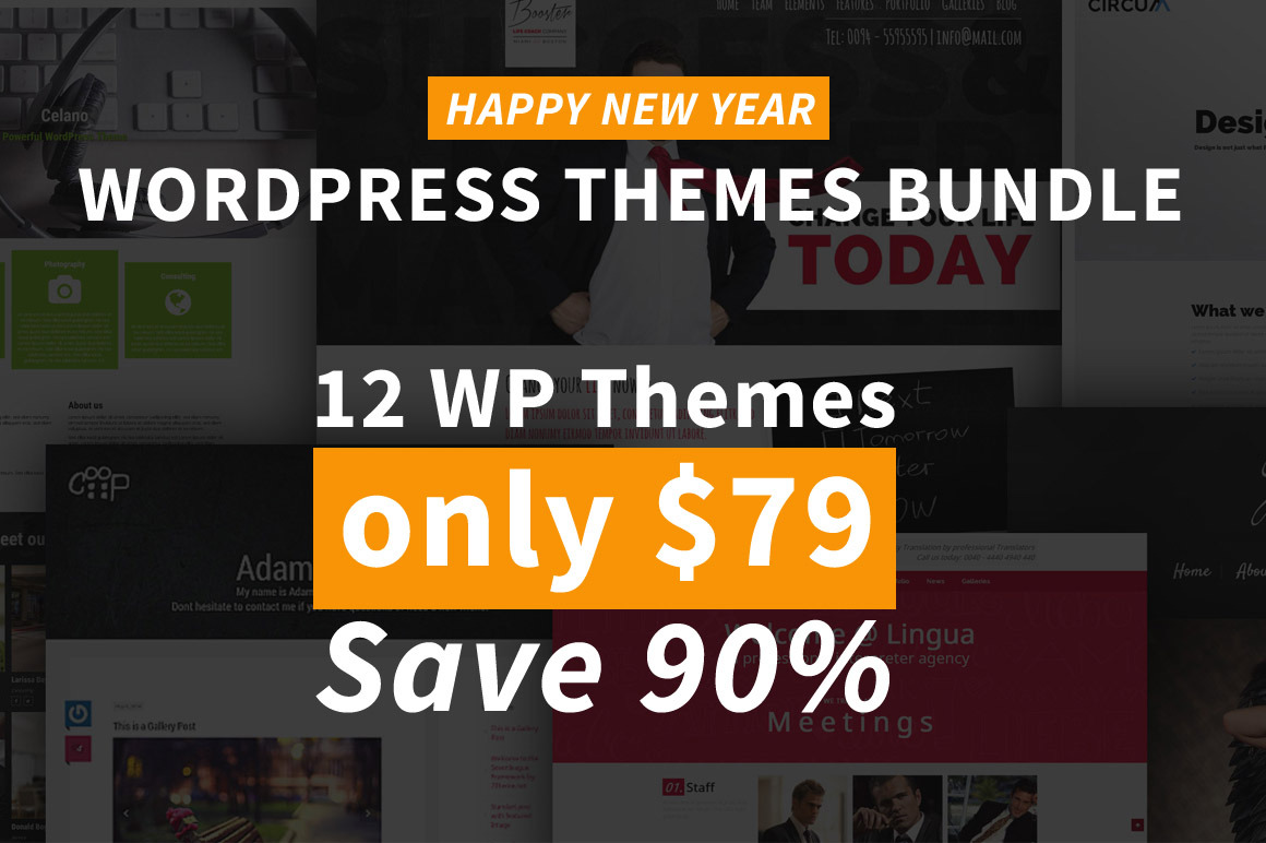 Happy New Year Bundle - 12 WP Themes | WordPress Themes ~ Creative Market