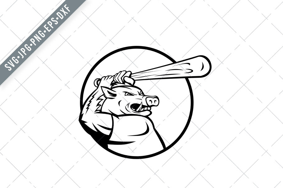 Download Razorback Baseball Player Svg Pre Designed Illustrator Graphics Creative Market SVG, PNG, EPS, DXF File