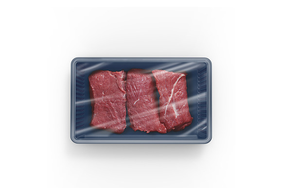 Download Sliced Beef Tray Mockup Creative Photoshop Templates Creative Market