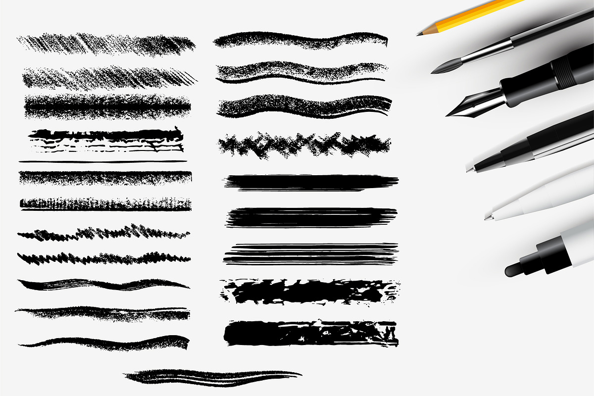 Pencil,Paint Stroke Brushes. Pen Ink | Unique Illustrator Add-Ons