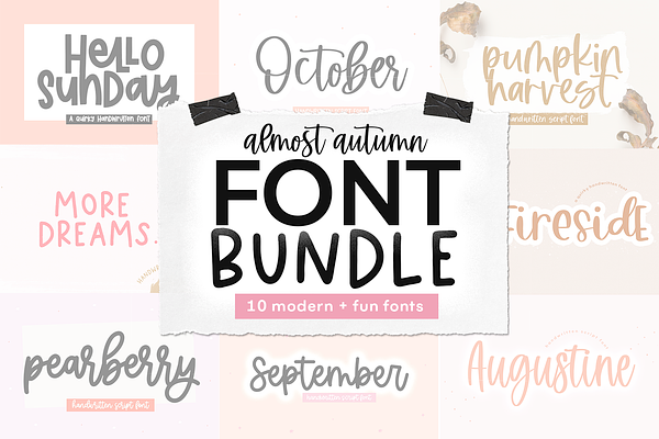 Download Font Bundle Almost Autumn Stunning Script Fonts Creative Market