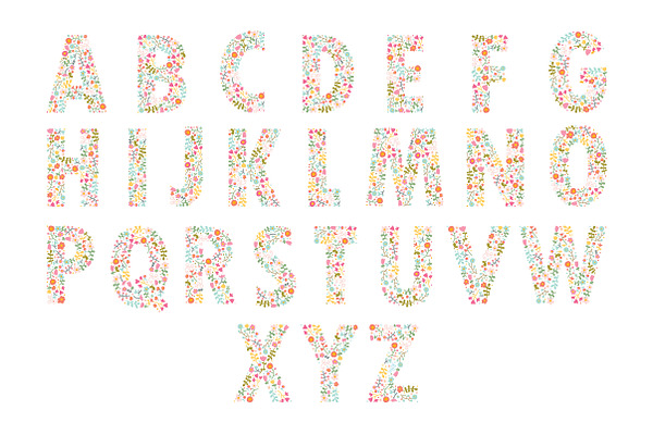 Cute floral alphabet. | Pre-Designed Photoshop Graphics ~ Creative Market