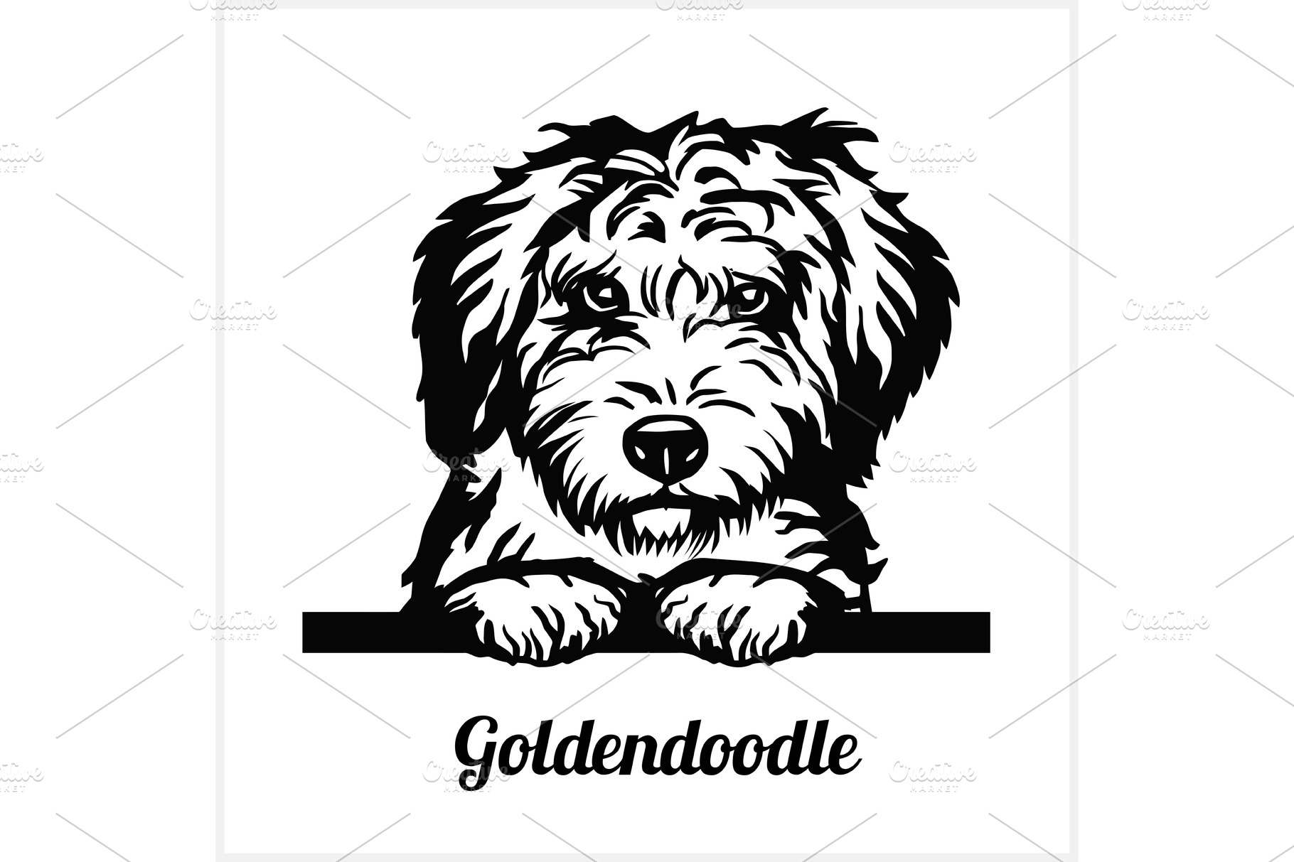 Download Goldendoodle Peeking Dogs Breed Pre Designed Vector Graphics Creative Market