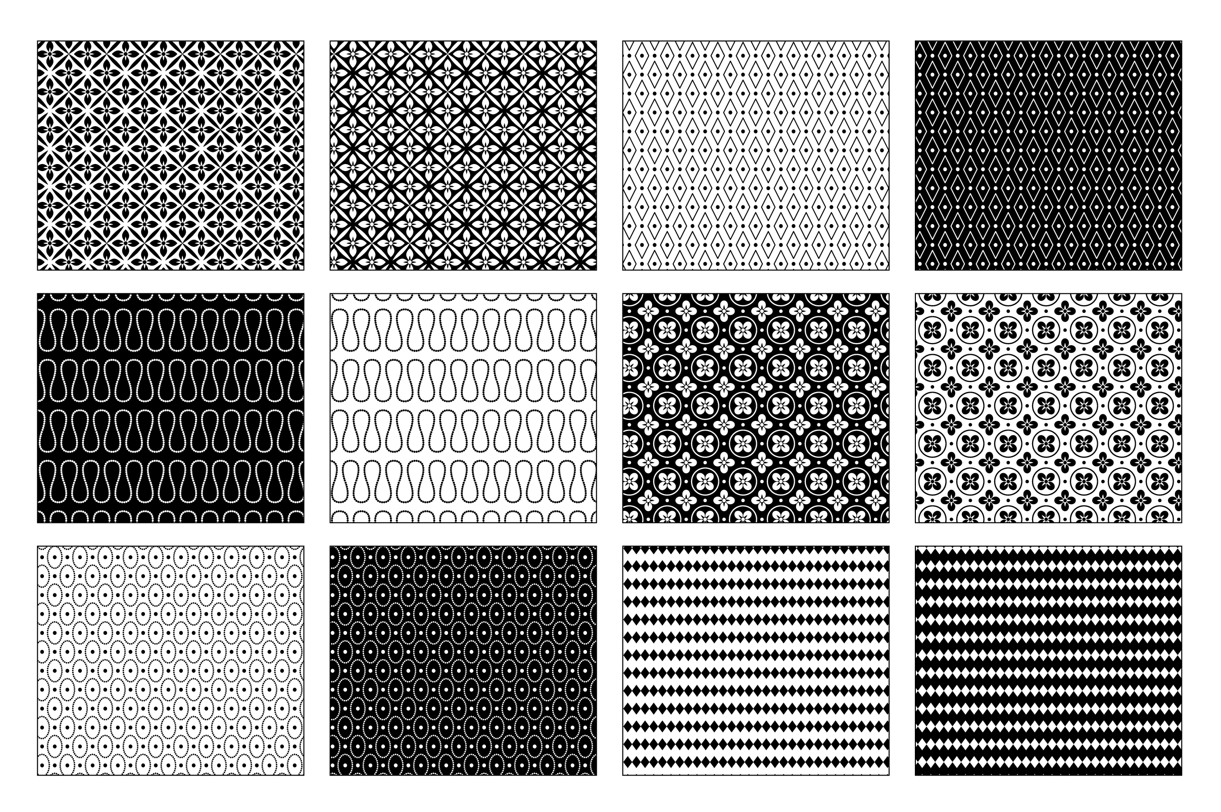 Retro Black & White Geometrics | Graphic Patterns ~ Creative Market