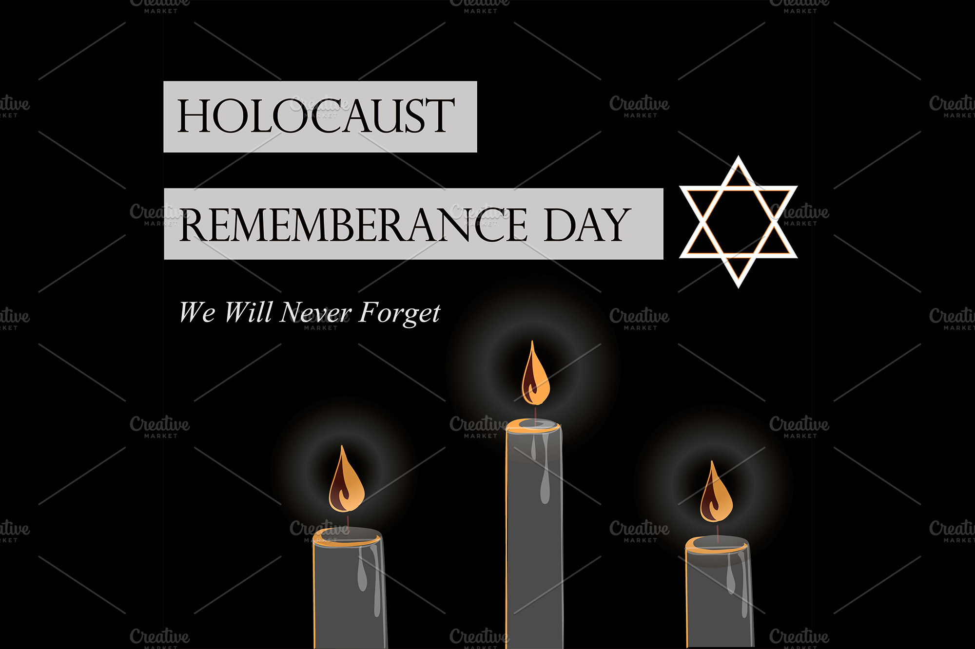 Holocaust Remembrance Day PreDesigned Illustrator Graphics