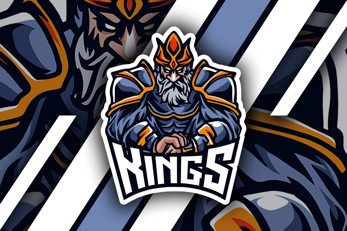 Kings Mascot And Esports Logo Creative Illustrator Templates