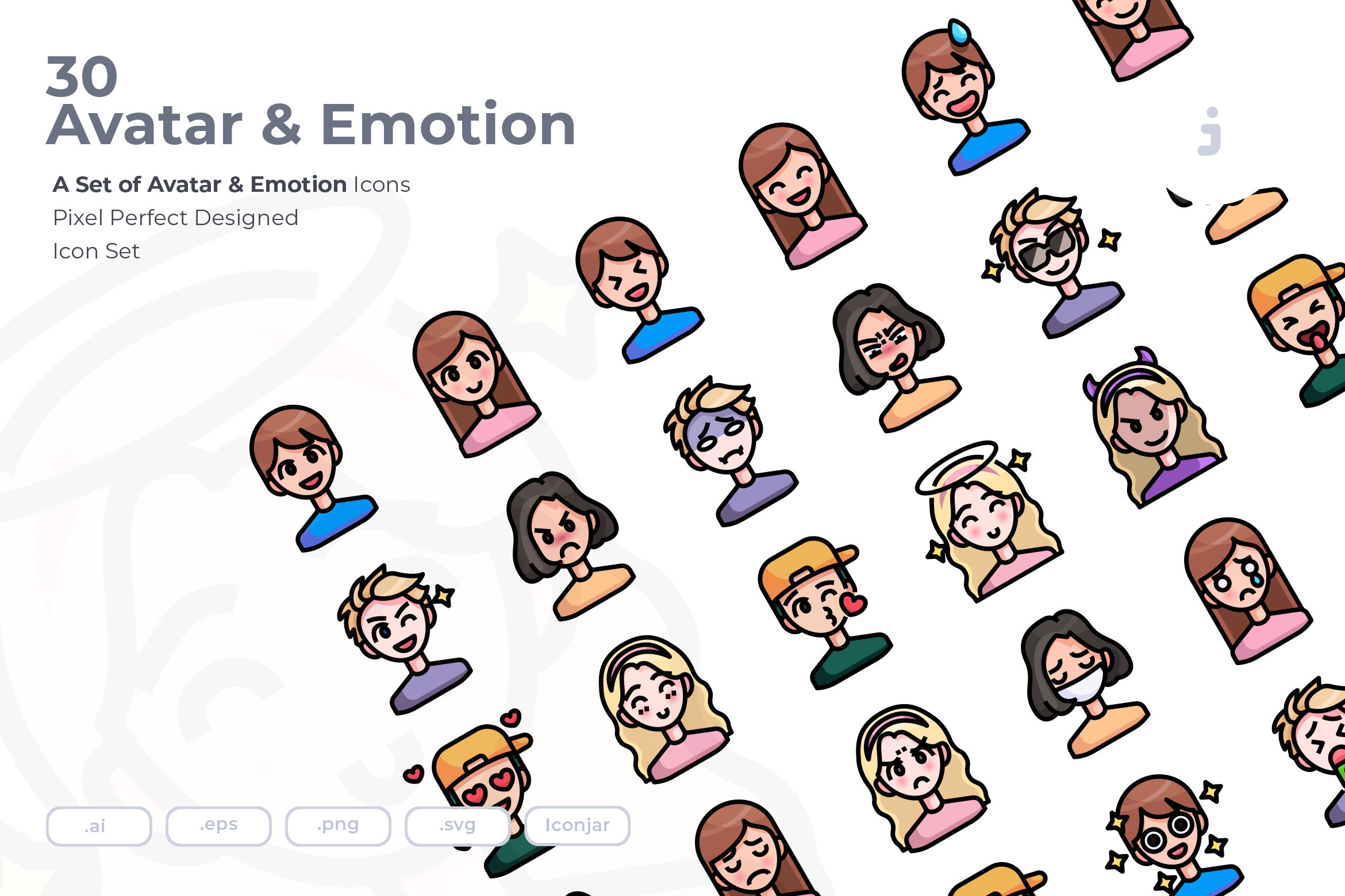 30-avatar-emoji-icon-set-outline-icons-creative-market