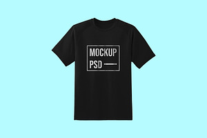 Download Simple Black T Shirt Mockup Psd Creative Photoshop Templates Creative Market