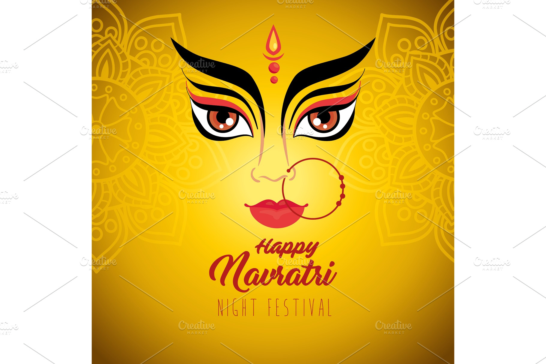 happy navratri celebration poster Vector Graphics Creative Market