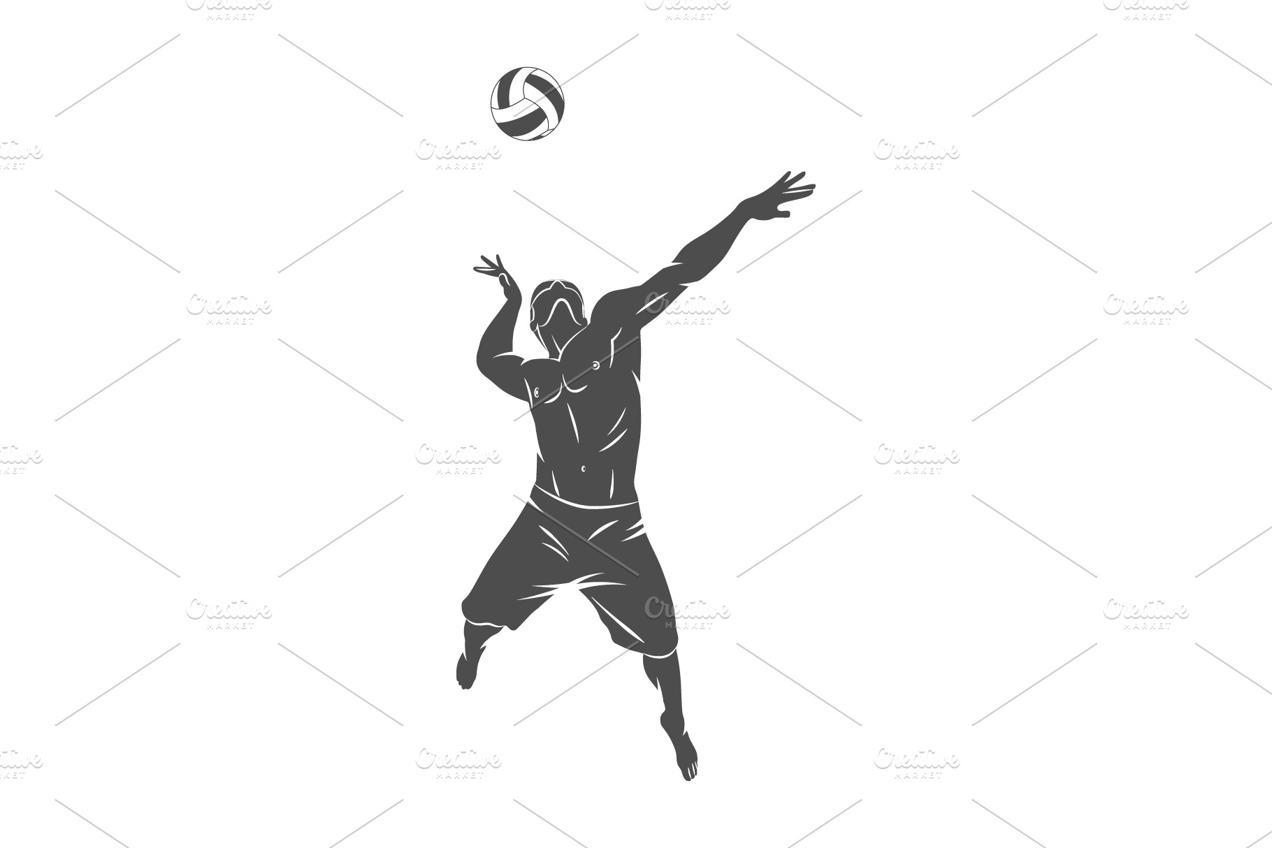 Abstract volleyball player | Illustrator Graphics ~ Creative Market