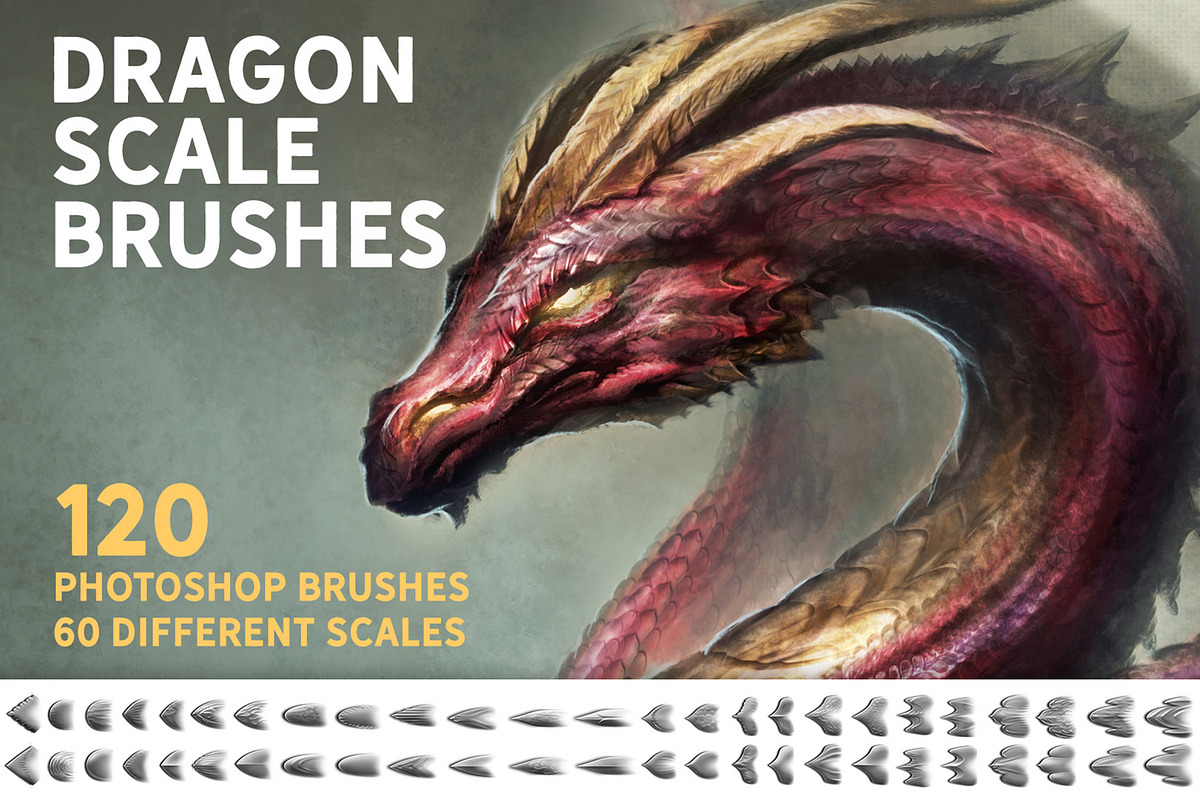  Dragon  scale  brushes  Unique Photoshop Add Ons Creative 