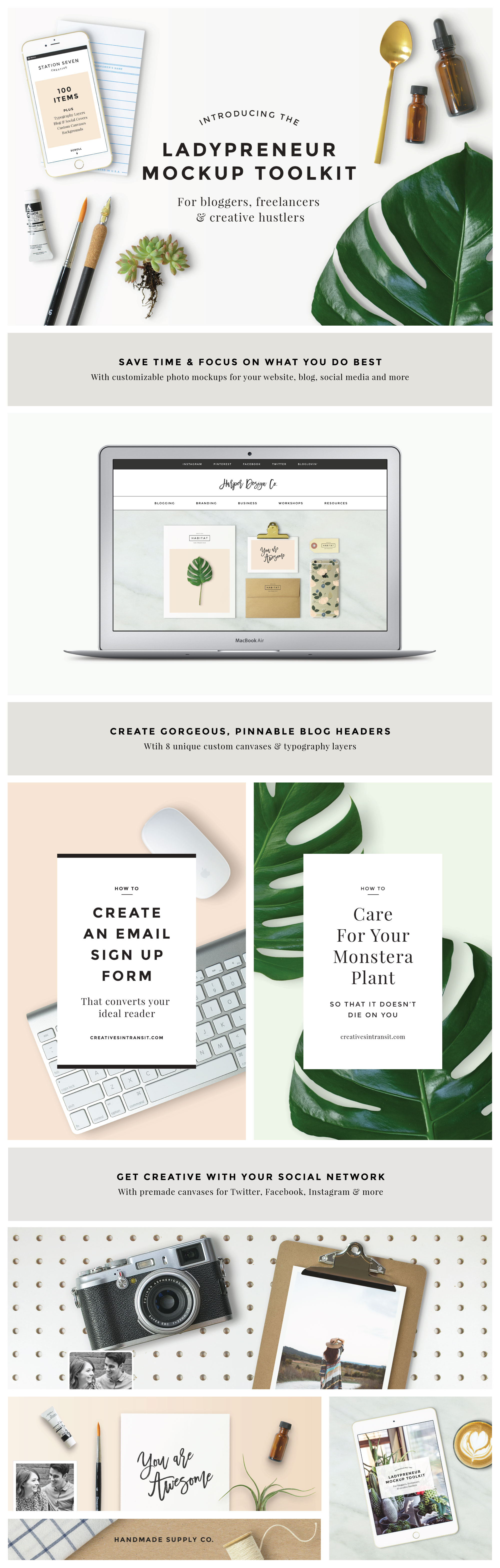 Download Ladypreneur Mockup Creator Toolkit | Creative Photoshop Templates ~ Creative Market