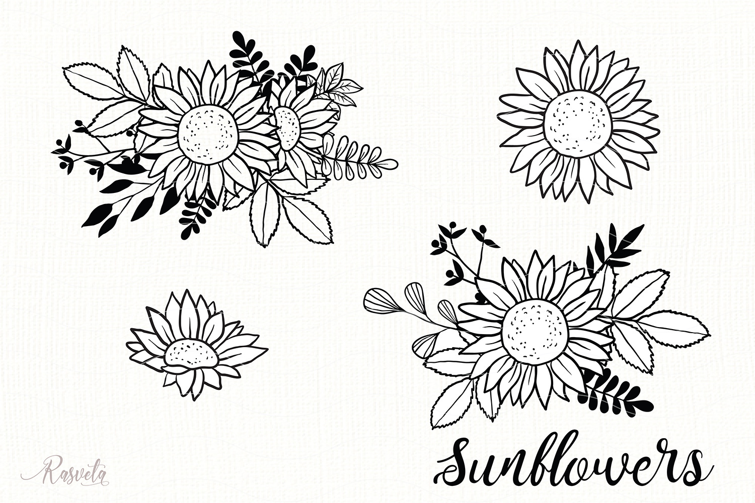 Download Sunflower Monogram Frames 5 Pre Designed Photoshop Graphics Creative Market SVG, PNG, EPS, DXF File