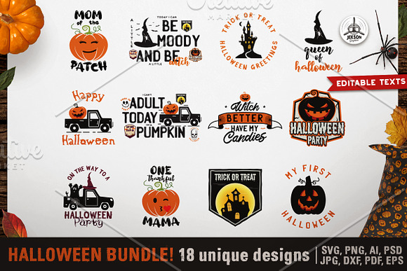 Download Halloween Bundle Vintage Emblems Svg Pre Designed Photoshop Graphics Creative Market